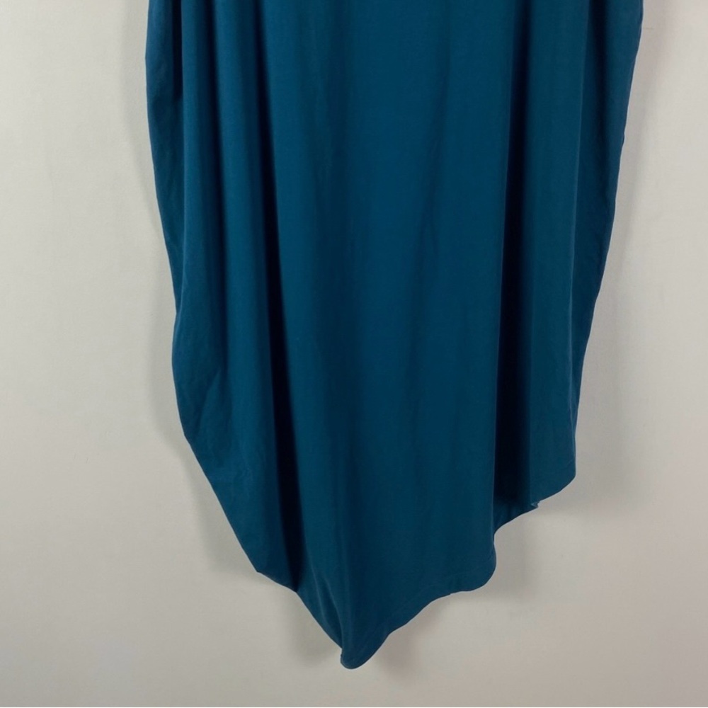 Universal Standard Geneva Dress Teal Asymmetric Size XL Petite Short Sleeve, 24 - Picture 3 of 6